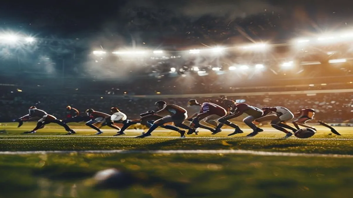 College sports athletes in action