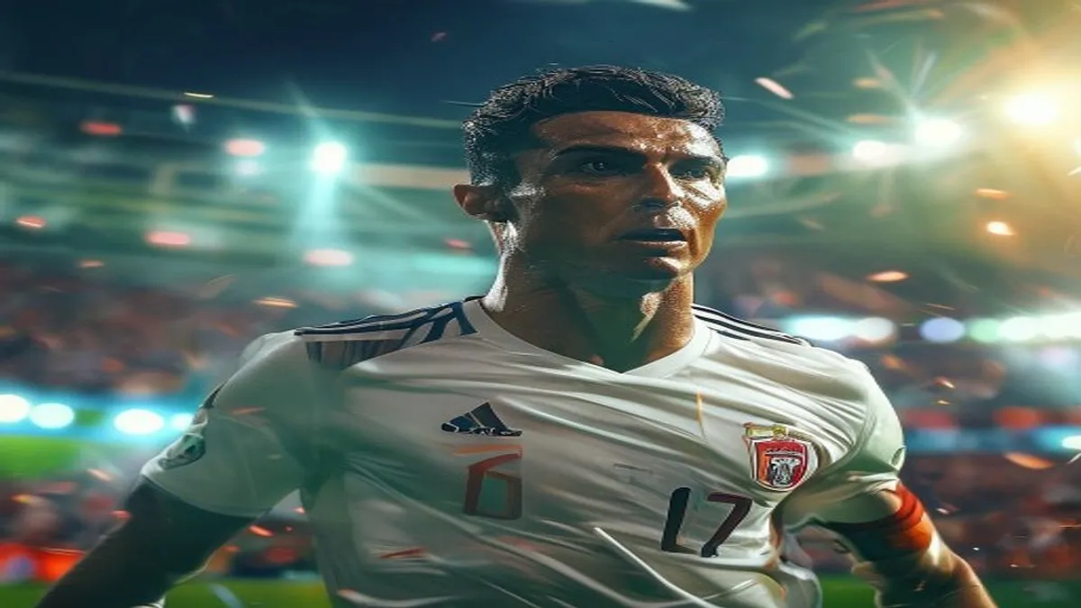 Cristiano Ronaldo in action for Portugal