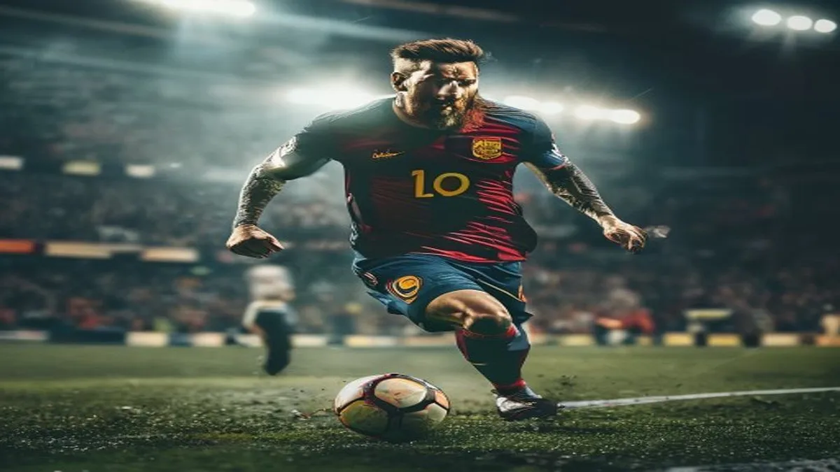 Lionel Messi celebrating a goal