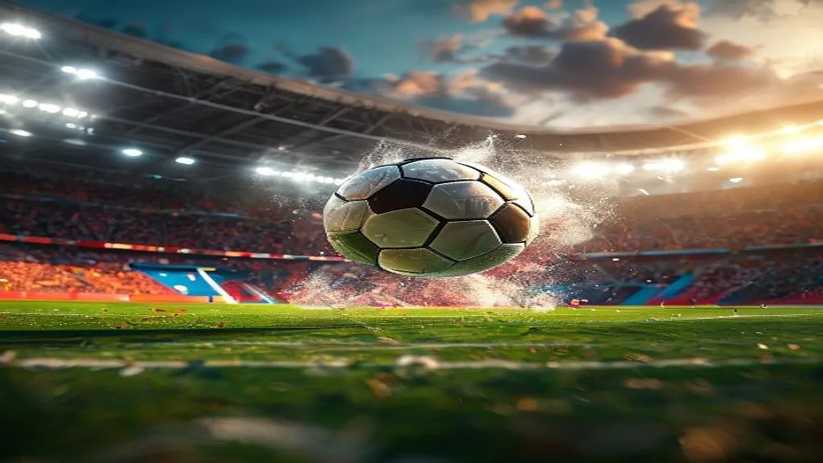 World Cup 2026 logo with football players in action