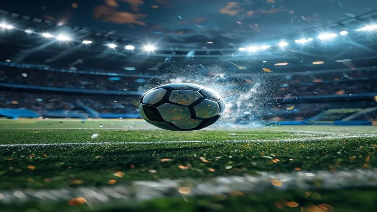 World Cup logo with flags of top four teams